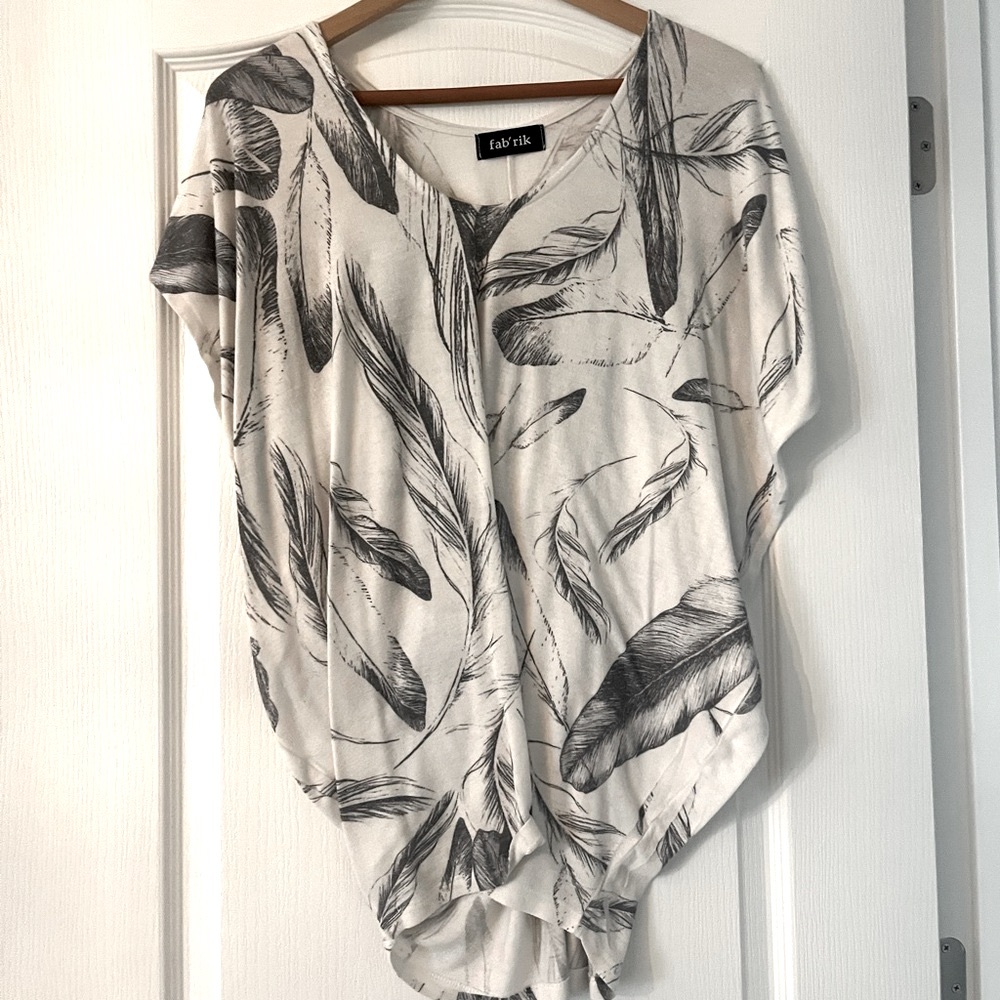 fab'rik Leaf Print Hi/Low Tee Tunic Medium